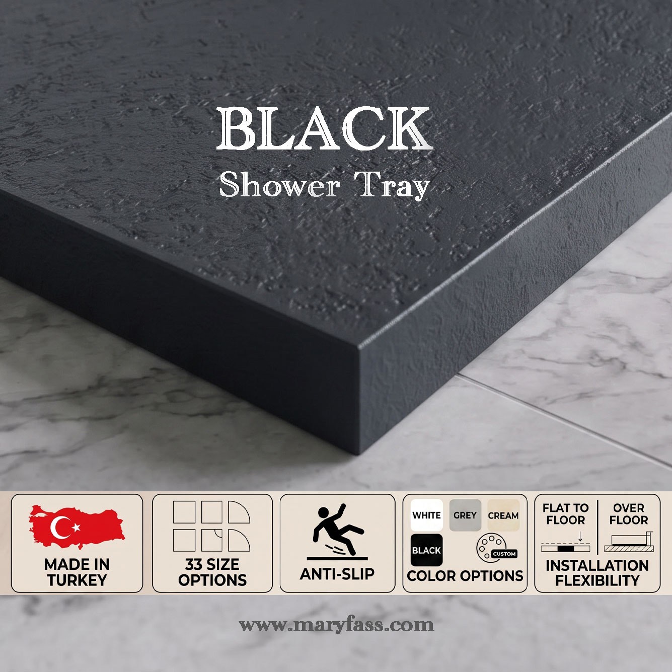 stone effect shower tray manufacturer in Turkiye